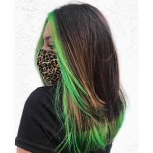 Green Highlight Straight Lace Front Wig